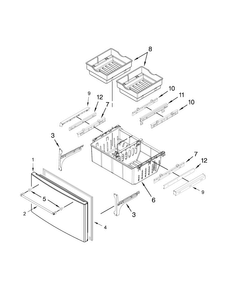 Freezer Door Parts Diagram and Parts List for KRFC400EWH01  KitchenAid Refrigerator