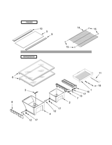 Shelf Parts Diagram and Parts List for 10660212410  Kenmore Refrigerator