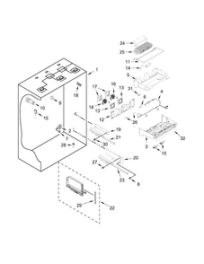 Refrigerator Liner Parts Diagram and Parts List for KBBL206ESS00  KitchenAid Refrigerator