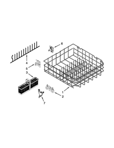 Lower Rack Parts Diagram and Parts List for KUDS30SXSS9  KitchenAid Dishwasher