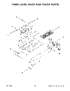 Third Level Rack And Track Parts Diagram and Parts List for KDTM404KPS1  KitchenAid Dishwasher