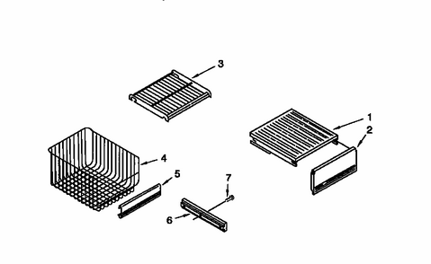 Freezer Shelf Diagram and Parts List for 106KSSS36QDW05  KitchenAid Refrigerator