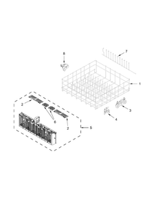 Lower Rack Parts Diagram and Parts List for WDF760SADW1  Whirlpool Dishwasher