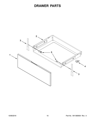 Drawer Parts Diagram and Parts List for WFE525S0JS0  Whirlpool Range
