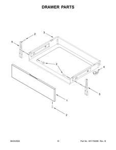 06 - Drawer Parts Diagram and Parts List for YWSES7530RZ0  Whirlpool Range