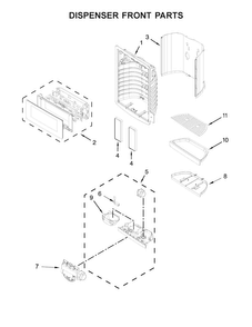 Dispenser Front Parts Diagram and Parts List for KFIS29PBMS02  KitchenAid Refrigerator
