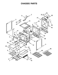 Chassis Parts Diagram and Parts List for WEE745H0FH0  Whirlpool Range