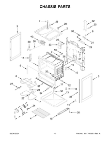 04 - Chassis Parts Diagram and Parts List for ACR4503SFW8  Whirlpool Wall Oven