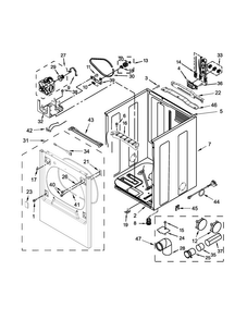 Cabinet Parts Diagram and Parts List for 110C68132410  Kenmore Dryer