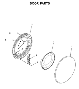 Door Parts Diagram and Parts List for WFW8620HC2  Whirlpool Washer