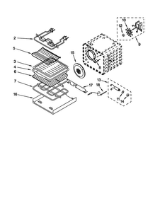 Internal Oven Diagram and Parts List for KEBS107DBAL8  KitchenAid Wall Oven