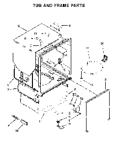 Tub and frame parts Diagram and Parts List for WDF520PADB9  Whirlpool Dishwasher