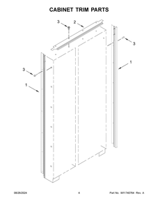 03 - Cabinet Trim Parts Diagram and Parts List for KBSD708MPS01  Whirlpool Refrigerator