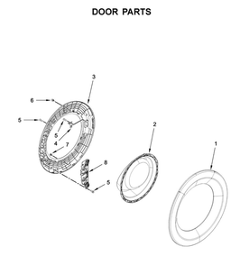 Door Parts Diagram and Parts List for 8TWFW5620HW0  Whirlpool Washer