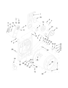 Bulkhead Parts Diagram and Parts List for 1CWED4800DQ0  Whirlpool Dryer