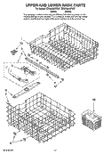 UPPER AND LOWER RACK PARTS Diagram and Parts List for CDU650AWB37  Crosley Dishwasher