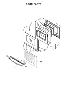 Door Parts Diagram and Parts List for WFE530C0EW0  Whirlpool Range