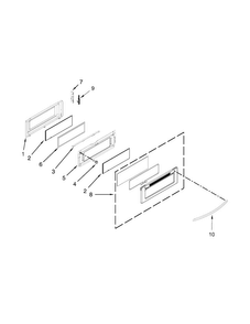 Upper Door Parts Diagram and Parts List for KDRS505XSS04  KitchenAid Range