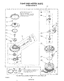 PUMP AND MOTOR Diagram and Parts List for DU8750XT0  Whirlpool Dishwasher