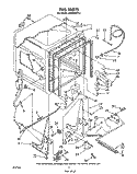 TUB, LITERATURE AND OPTIONAL Diagram and Parts List for DU8350XT4  Whirlpool Dishwasher