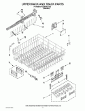 UPPER RACK AND TRACK PARTS Diagram and Parts List for KUDE50CXSS2  KitchenAid Dishwasher