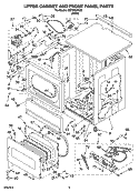 UPPER CABINET AND FRONT PANEL PARTS Diagram and Parts List for CSP2761KQ3  Whirlpool Dryer