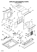 AIR FLOW AND CONTROL PARTS Diagram and Parts List for ACE124XS0  Whirlpool Air Conditioner