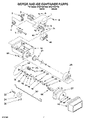 MOTOR AND ICE CONTAINER Diagram and Parts List for ED5CHGXKQ00  Whirlpool Refrigerator