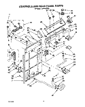 CONTROLS AND REAR PANEL Diagram and Parts List for LA5558XTN2  Whirlpool Washer