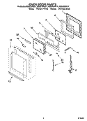 OVEN DOOR PARTS Diagram and Parts List for RBS275PDQ17  Whirlpool Wall Oven