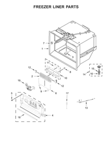 Freezer Liner Parts Diagram and Parts List for KRFC704FPS00  KitchenAid Refrigerator