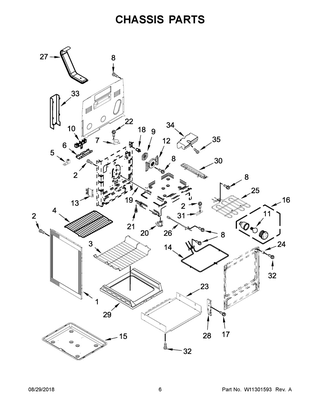 Chassis Parts Diagram and Parts List for KFEG500EBS3  Whirlpool Range