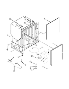 Tub And Frame Parts Diagram and Parts List for WDF760SADW1  Whirlpool Dishwasher