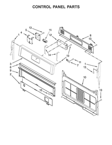 Control Panel Parts Diagram and Parts List for WFG515S0ED0  Whirlpool Range