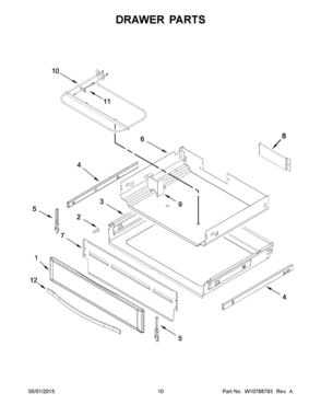 06 - DRAWER PARTS Diagram and Parts List for YWFE715H0EH0  Whirlpool Range