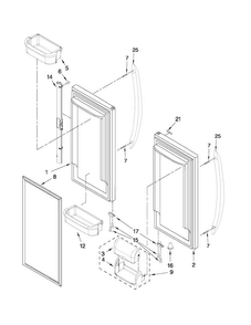 Refrigerator Door Parts Diagram and Parts List for 10672003012  Kenmore Refrigerator