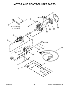 Motor And Control Unit Parts Diagram and Parts List for KSM154GBQ4FT0  Whirlpool Mixer