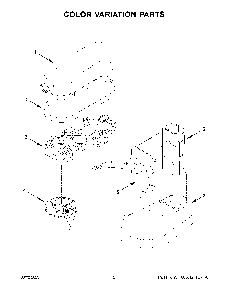 Color Variation Parts Diagram and Parts List for KSM8990CU0  KitchenAid Mixer