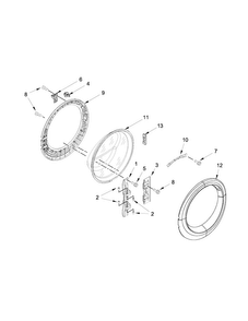 Door Parts Diagram and Parts List for WFW8640BC1  Whirlpool Washer