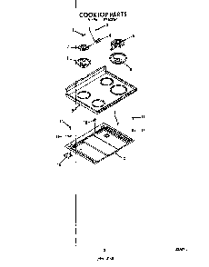 Cook Top Diagram and Parts List for F7108*0  Roper Range