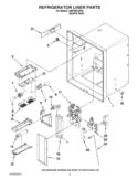 REFRIGERATOR LINER PARTS Diagram and Parts List for GI6FARXXF05  Whirlpool Refrigerator
