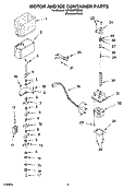 MOTOR AND ICE CONTAINER PARTS Diagram and Parts List for KSRB22FNSS00  KitchenAid Refrigerator