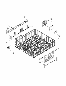 Upper Rack And Track Parts Diagram and Parts List for 66513403N412  Kenmore Dishwasher