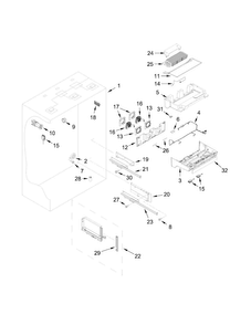 Refrigerator Liner Parts Diagram and Parts List for KBFN406EPA00  KitchenAid Refrigerator