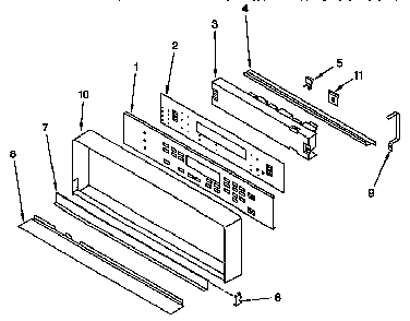 Control Panel Diagram and Parts List for KEBS227BAL0  KitchenAid Wall Oven
