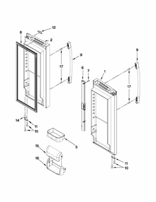 Refrigerator Door Parts Diagram and Parts List for 59679222013  Kenmore Refrigerator