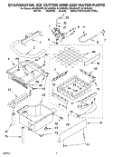 EVAPORATOR, ICE CUTTER GRID AND WATER Diagram and Parts List for GI1500XHN3  Whirlpool Ice Maker
