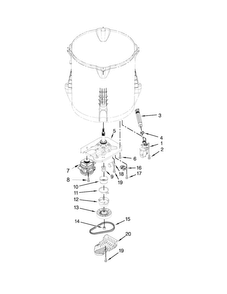 Gearcase, Motor And Pump Parts Diagram and Parts List for 11021492311  Kenmore Washer