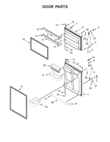 Door Parts Diagram and Parts List for WRT511SZDB00  Whirlpool Refrigerator