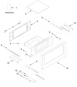 Drawer Parts Diagram and Parts List for KMBD104GSS03  Whirlpool Microwave